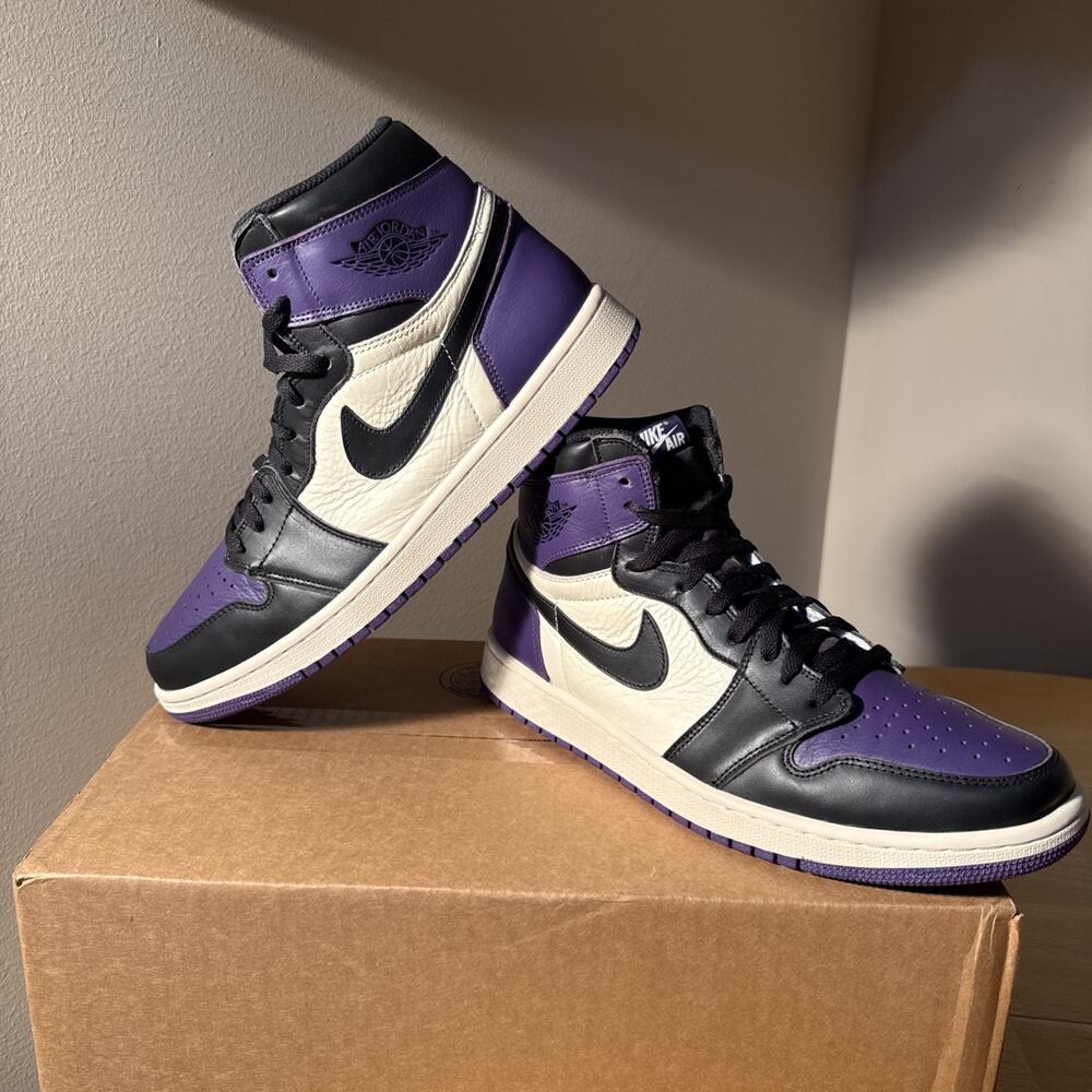 Size 12 - Air Jordan 1 Retro OG High Court Purple 2018 OG Soft Leather